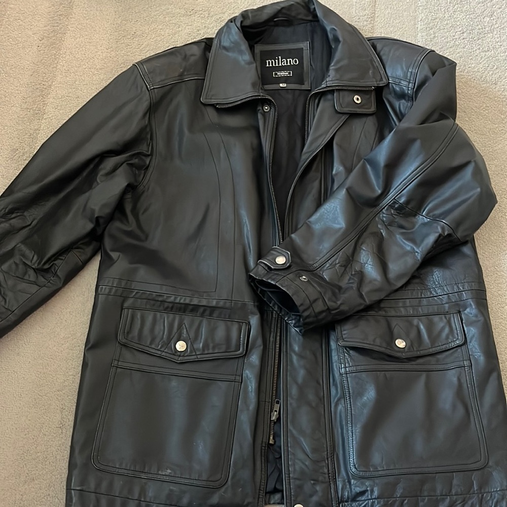 Vintage mens Milano genuine leather coat